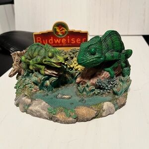 VTG Budweiser Beer Lizards Louie & Frank Chameleons Figurine 1998 Anheuser-Busch